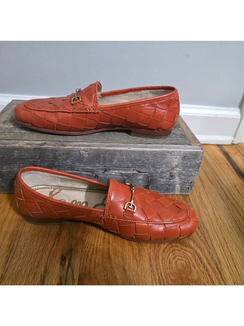 Sam Edelman Loraine Woven Horsebit Loafers Tan Size 5
